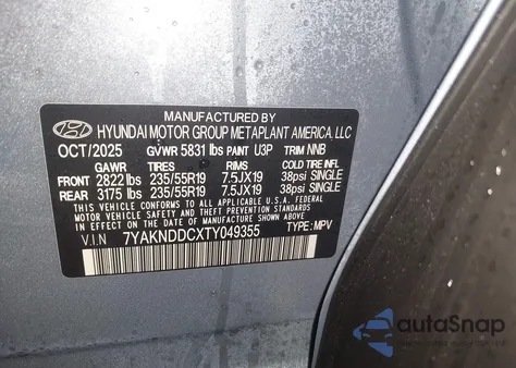 2026 Hyundai Ioniq 5 Sel z USA, uszkodzony, nr VIN 7YAKNDDCXTY049355